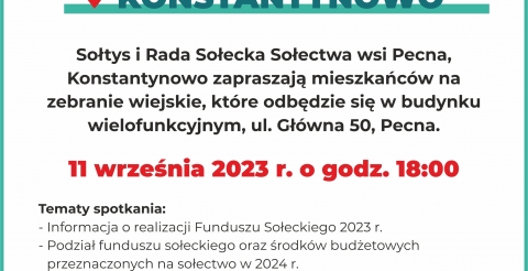 Zebranie Wiejskie Sołectwa Pecna-Konstantynowo