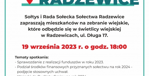 Zebranie Wiejskie Sołectwa Radzewice