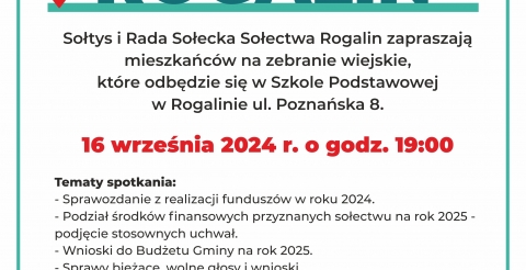 Zebranie wiejskie sołectwa Rogalin