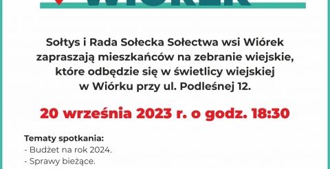 Zebranie Wiejskie Sołectwa Wiórek