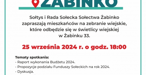 Zebranie wiejskie sołectwa Żabinko